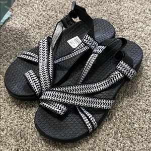 Brand new black and white sandals